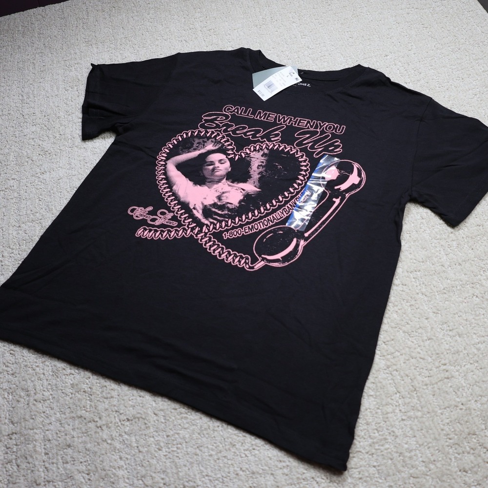 Selena Gomez Call Me When You Break Up Graphic T-Shirt Black Pink L 36871079
